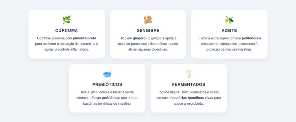 Quais alimentos ajudam a controlar a inflamação no intestino?