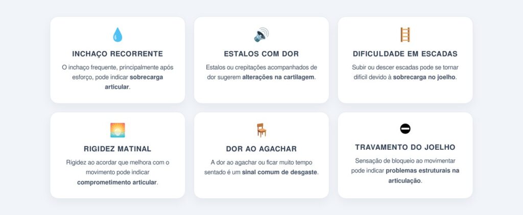 Quais são os sinais de alerta que indicam problemas na cartilagem?