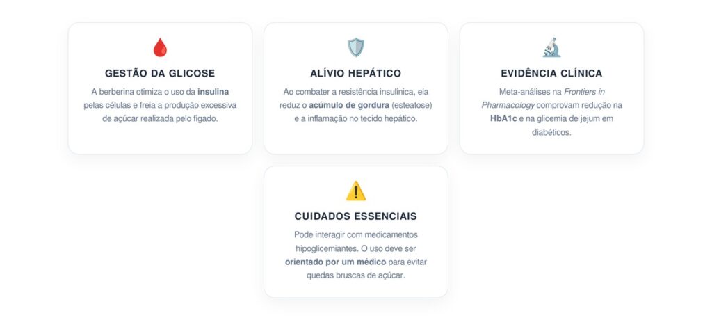 Como a berberina atua no controle da glicose e pode ajudar no fígado gorduroso