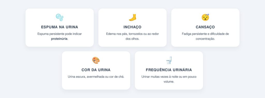 Quais são os cinco sinais precoces apontados pelo nefrologista?