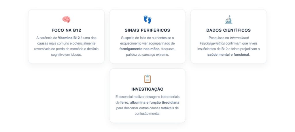 Como saber se a falta de memória na terceira idade pode indicar falta de nutrientes essenciais