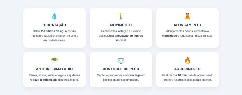 Quais hábitos ajudam a lubrificar as articulações?