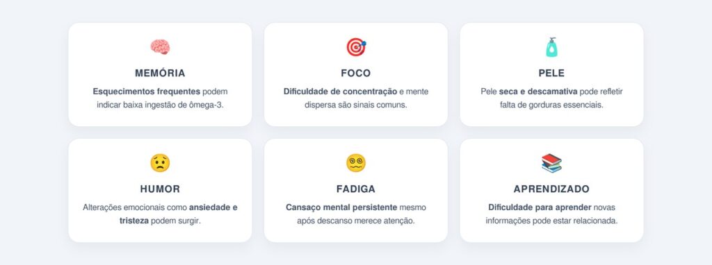 Quais sinais indicam falta de ômega-3?