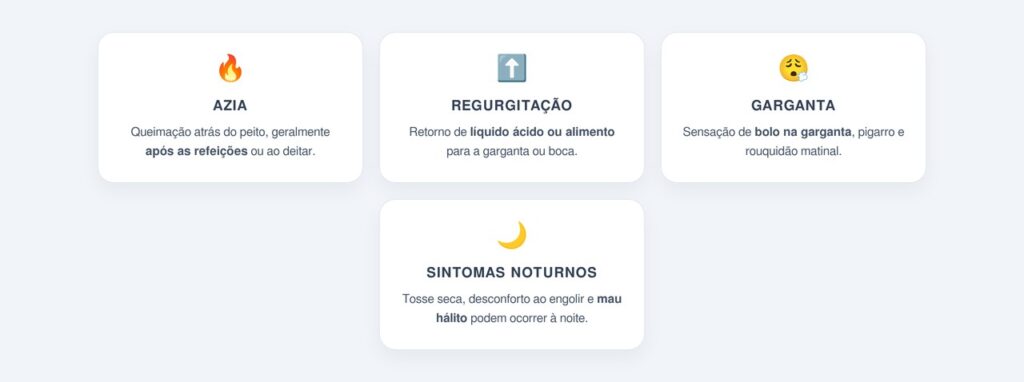 Quais são os sintomas mais comuns da DRGE?