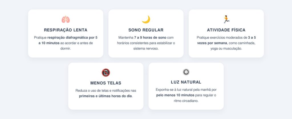 Quais hábitos ajudam a regular o sistema nervoso?