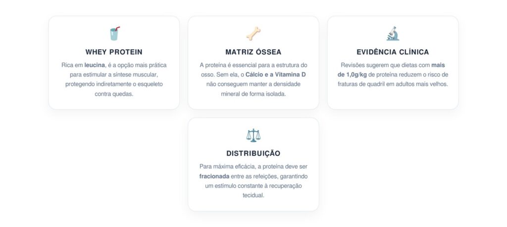 Qual é a proteína mais indicada para ajudar na perda de massa óssea e no risco de fraturas