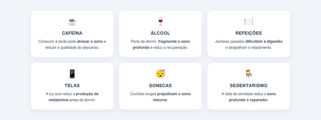 Quais hábitos prejudicam o sono?