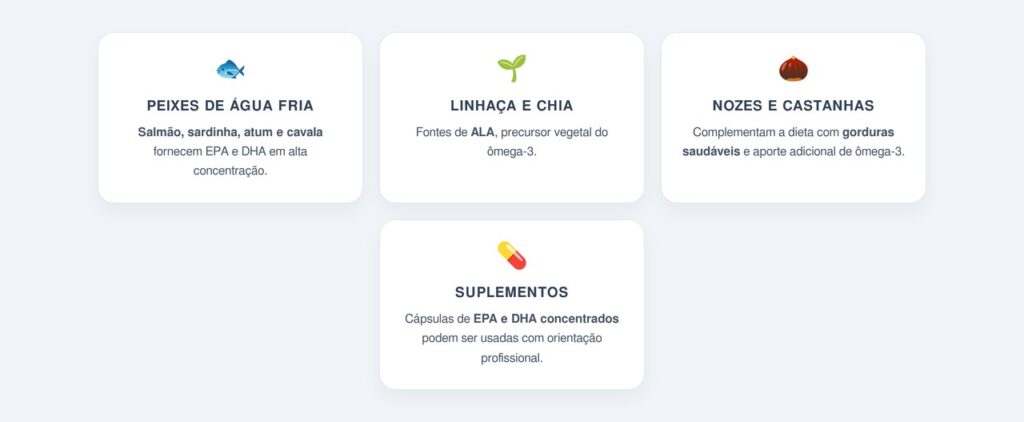 Quais são as principais fontes de ômega-3 para o cérebro?