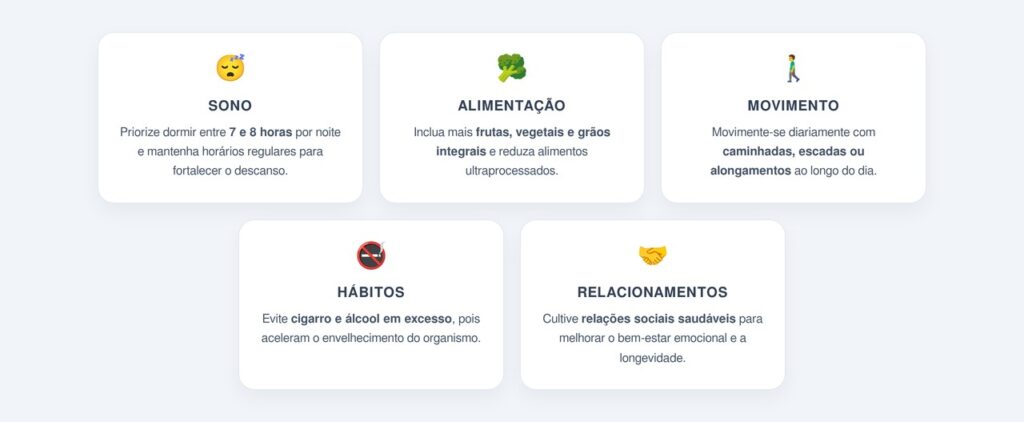 Hábitos simples que ajudam a viver mais