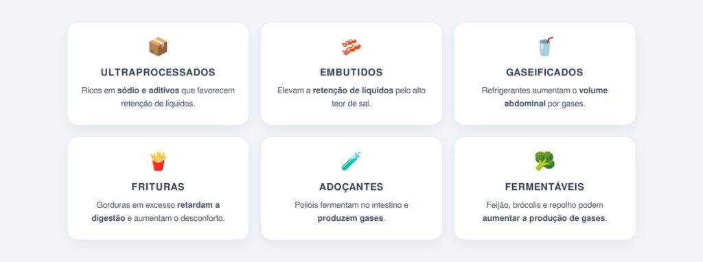 Quais alimentos favorecem o inchaço?