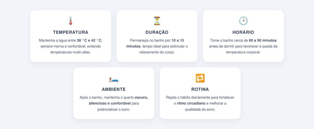 Qual é a forma ideal de tomar banho antes de dormir?