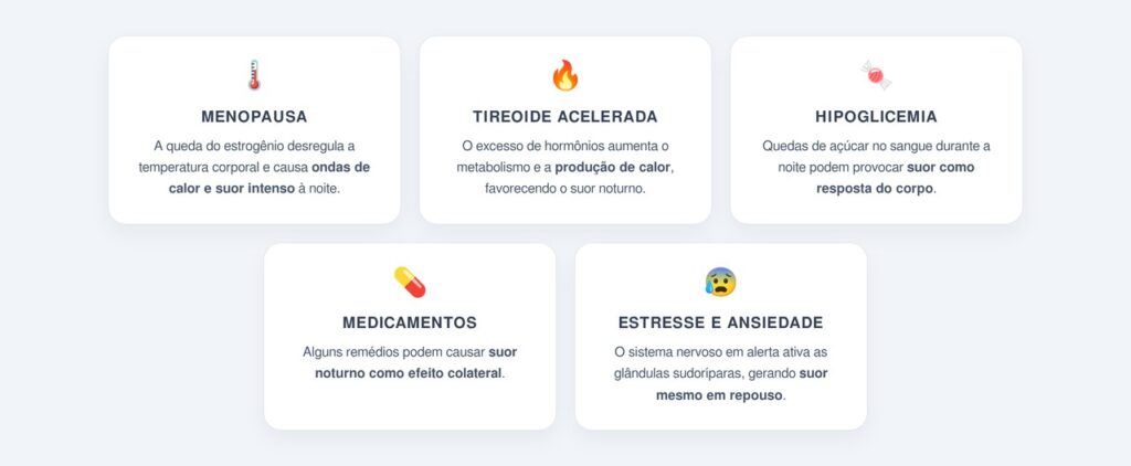 Causas hormonais e metabólicas por trás do suor noturno