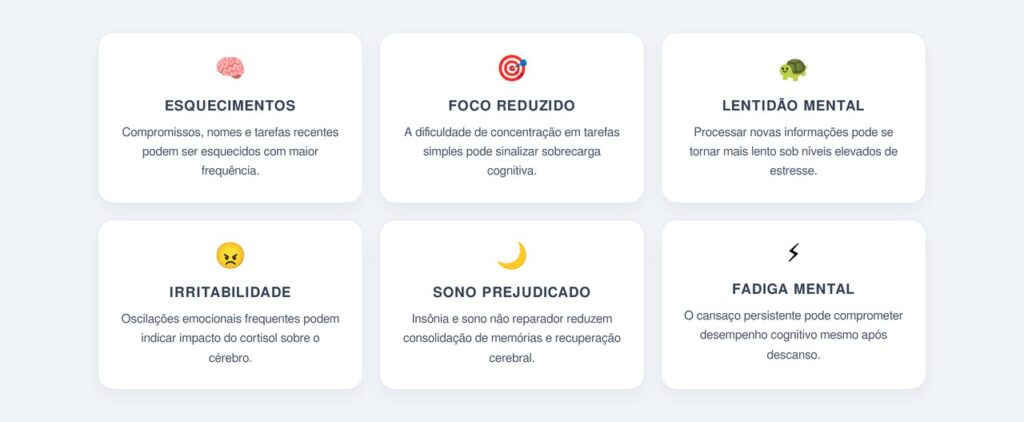 Quais sinais indicam que o estresse está afetando a memória?
