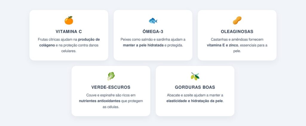 Quais alimentos favorecem a renovação celular e o colágeno?