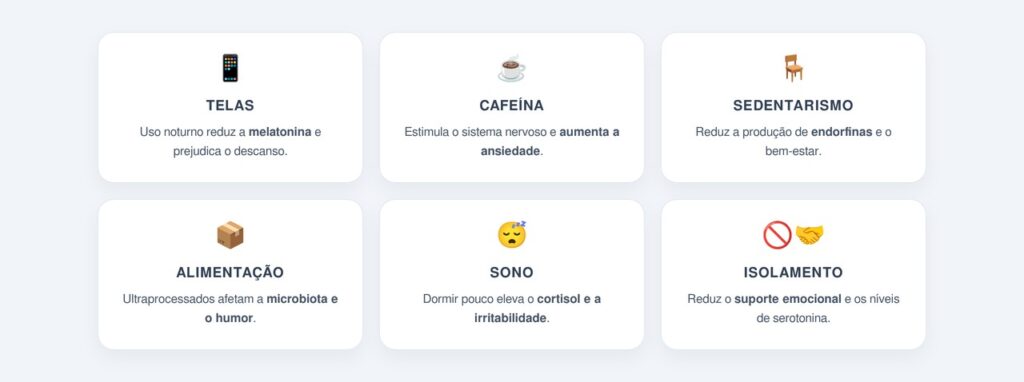 Quais hábitos pioram a ansiedade?