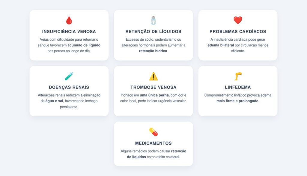 Quais são as principais causas do edema vespertino?