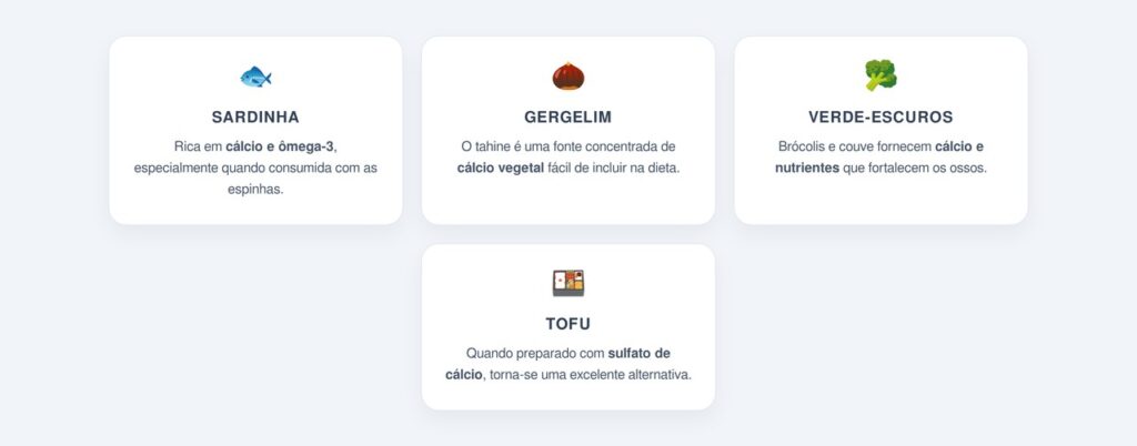 Fontes de cálcio que vão além do leite e dos laticínios