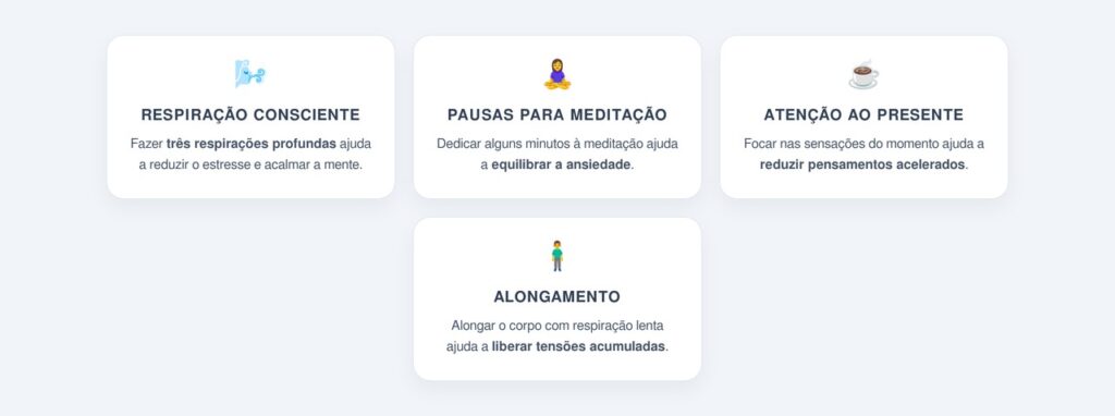 Quais práticas ajudam a manter a mente tranquila durante o dia?