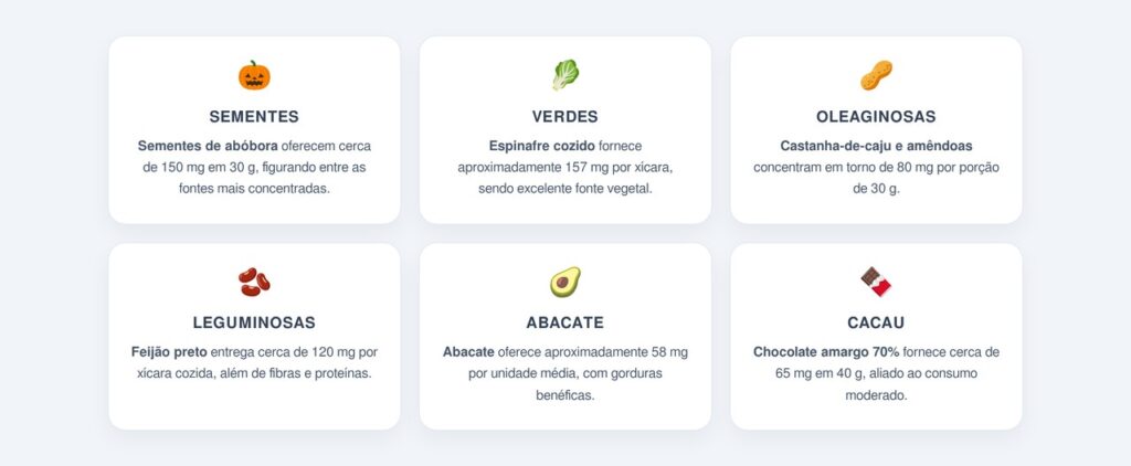 Quais alimentos são ricos em magnésio?
