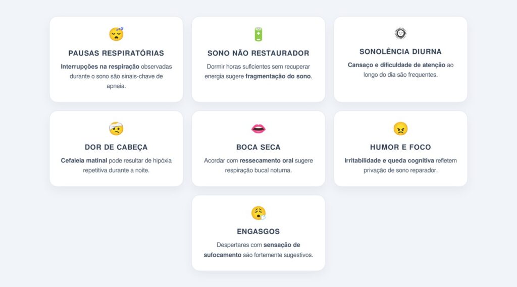 Quais sintomas diferenciam o quadro do ronco simples?