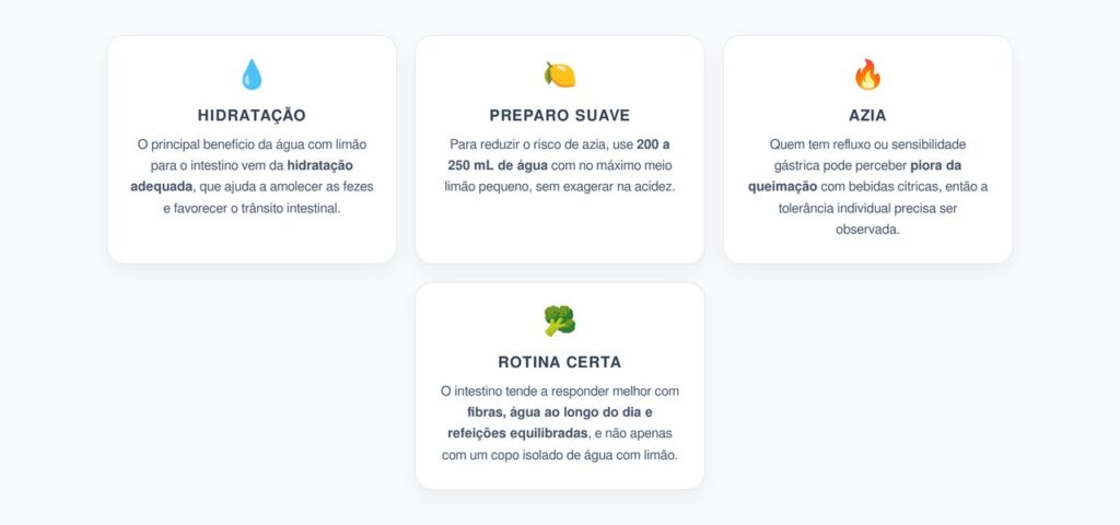 Água com Limão para o Intestino: Como Usar sem Piorar a Azia