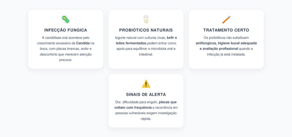 Candidíase Oral: Como Usar Probióticos Naturais sem Atrasar o Tratamento da Infecção