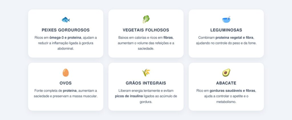 Quais alimentos favorecem a perda de gordura na barriga?