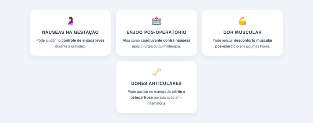 Quais condições podem se beneficiar do uso do gengibre?
