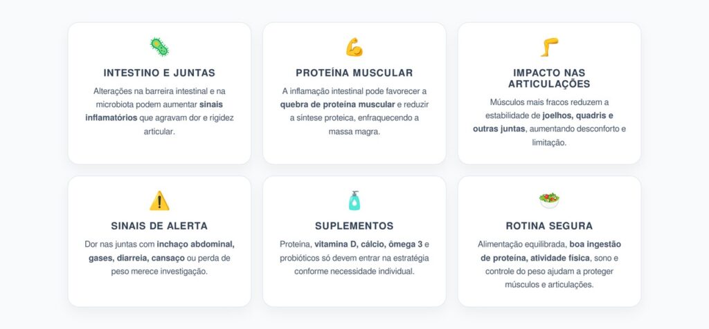 Dor Crônica nas Articulações: Como a Inflamação Intestinal Enfraquece Seus Músculos