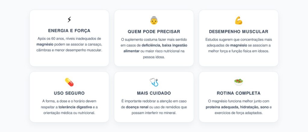 Como Tomar Magnésio Após os 60 Anos e Reduzir o Risco de Fraqueza Muscular