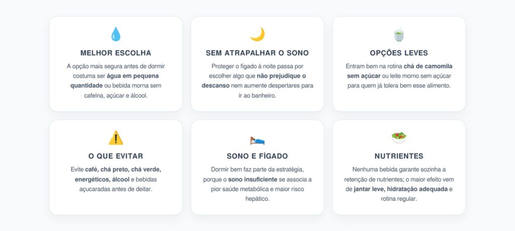 O Que Beber Antes de Dormir para Proteger o Fígado e Não Prejudicar o Aproveitamento de Nutrientes