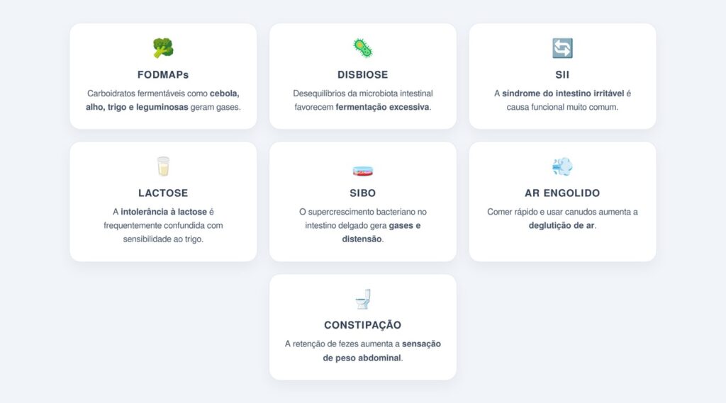 Quais são as causas mais frequentes do inchaço abdominal?