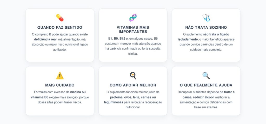 Complexo B para o Fígado: Quando Ele Ajuda a Corrigir Deficiências e Recuperar Nutrientes