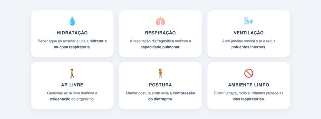 Quais hábitos matinais fortalecem a saúde respiratória?