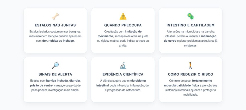 Estalos nas Articulações: Quando a Inflamação no Intestino Pode Piorar a Cartilagem