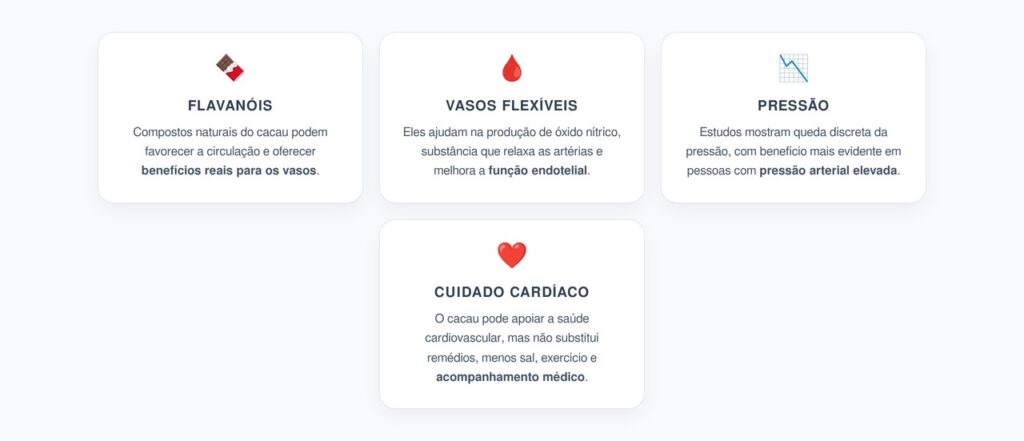 Flavanóis do Cacau e Pressão Arterial: Como Eles Protegem os Vasos