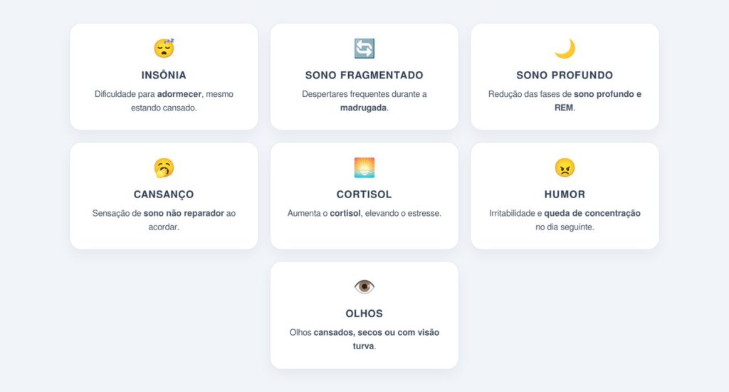 Quais são os efeitos do uso de telas à noite no corpo?