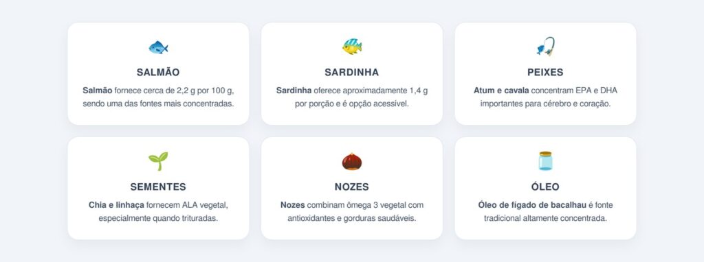 Quais alimentos são ricos em ômega 3?