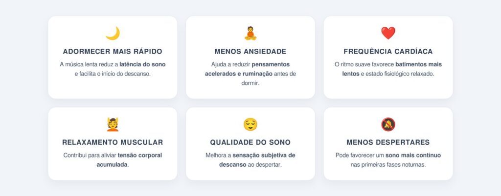 Quais benefícios a música lenta traz para o sono?