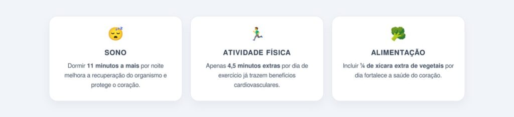 Quais são as 3 mudanças que protegem o coração?