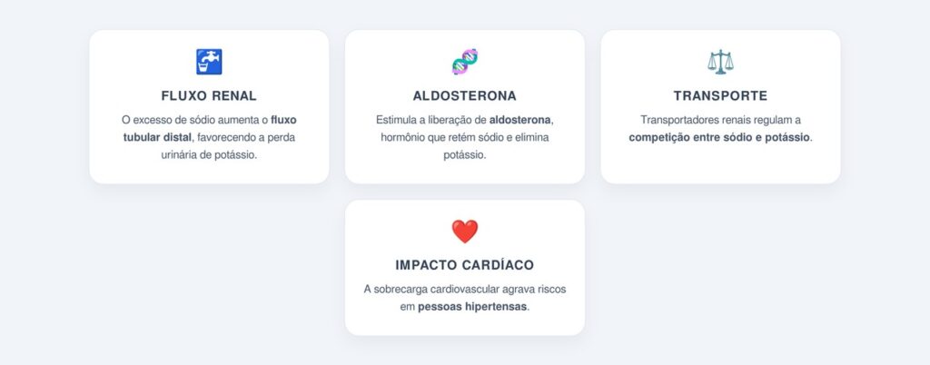 Como o excesso de sódio afeta o potássio?