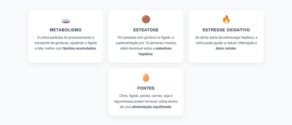 Foto realista de mãos adultas segurando um frasco fechado de colina ao lado de ovos e um exame hepático sobre uma mesa simples, luz natural, ambiente genérico, foco em uso com cautela