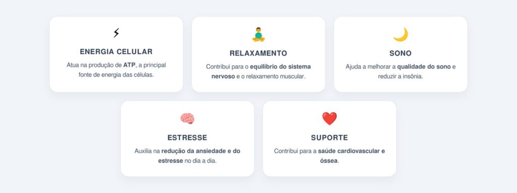 Quais são os benefícios do magnésio para a energia?