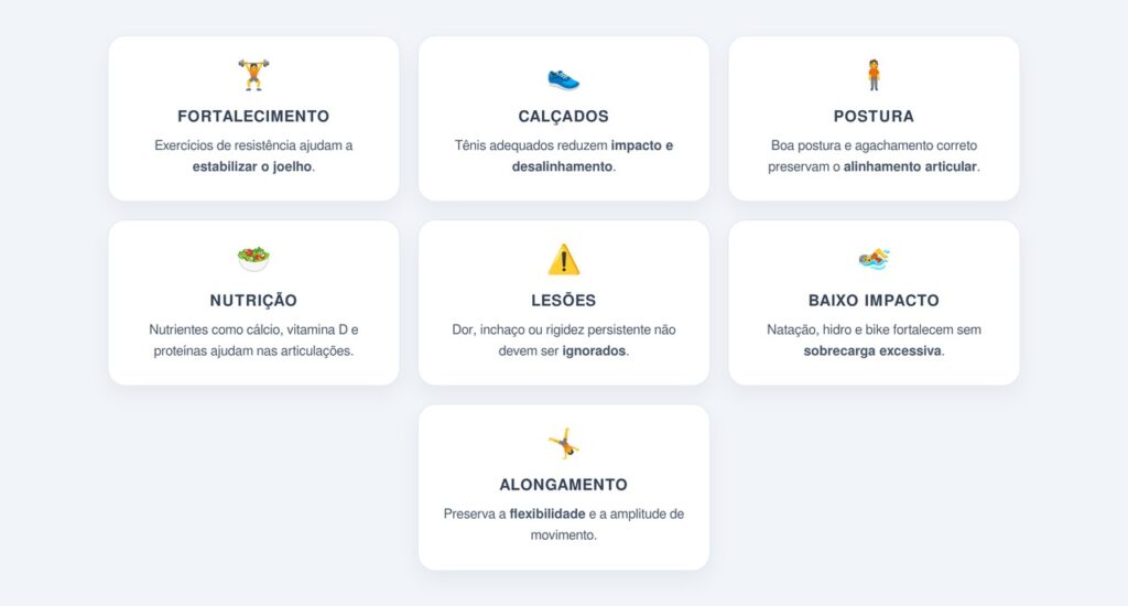 Quais hábitos protegem os joelhos no dia a dia?