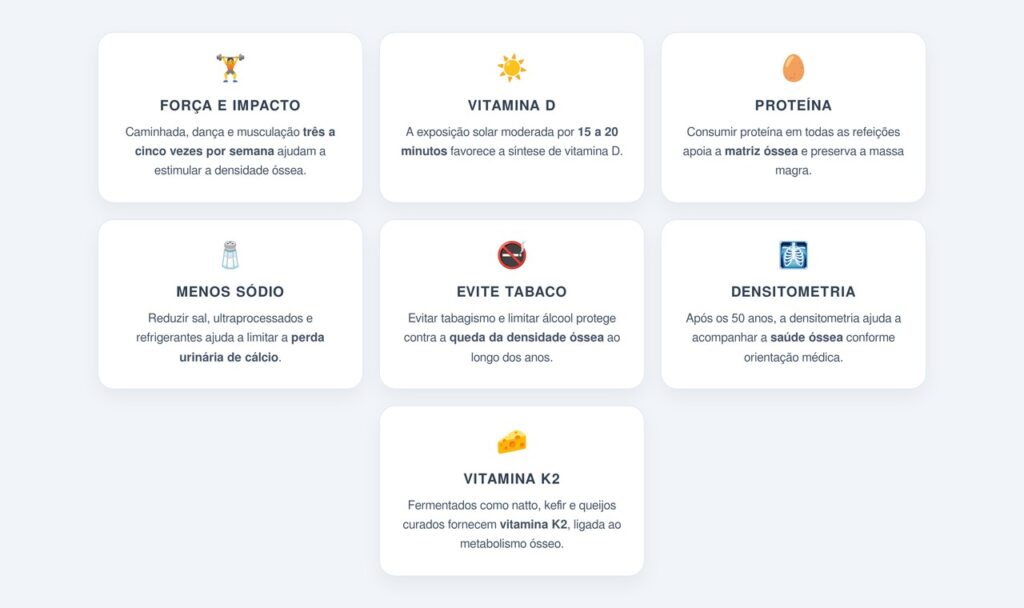 Quais hábitos potencializam a preservação óssea após os 50?