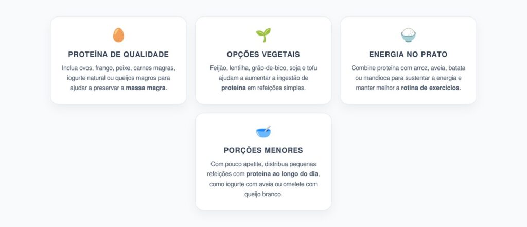 Alimentos para Proteger a Massa Magra com Semaglutida ou Tirzepatida