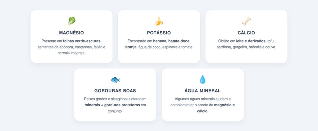 Quais alimentos fornecem esses minerais na dose certa?