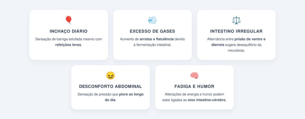 Qual a relação entre microbiota desequilibrada e barriga inchada?
