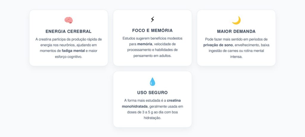Creatina Para Névoa Mental: Energia Cerebral, Foco e Memória