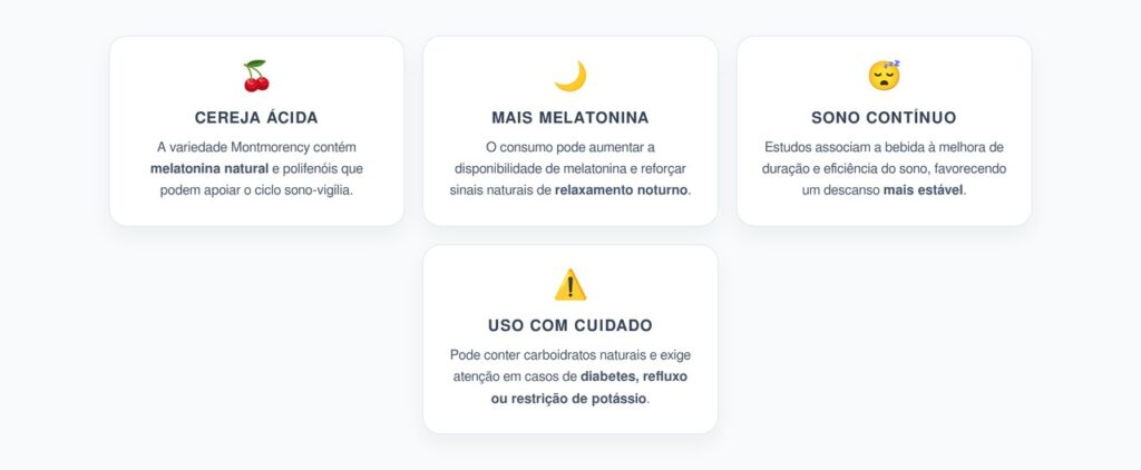 Suco de Cereja Ácida Para Melatonina e Sono Profundo